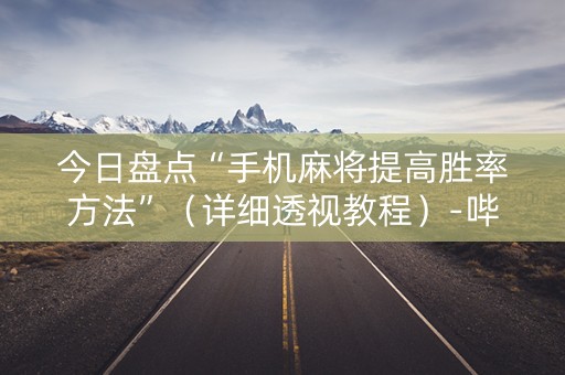 今日盘点“手机麻将提高胜率方法”（详细透视教程）-哔哩哔哩