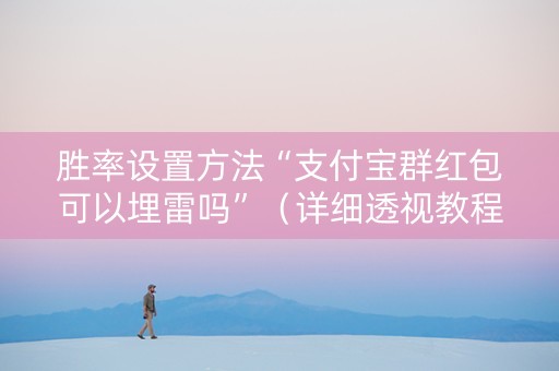 胜率设置方法“支付宝群红包可以埋雷吗”（详细透视教程）-哔哩哔哩