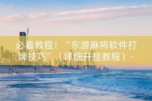 必看教程！“东游麻将软件打牌技巧”（详细开挂教程）-哔哩哔哩