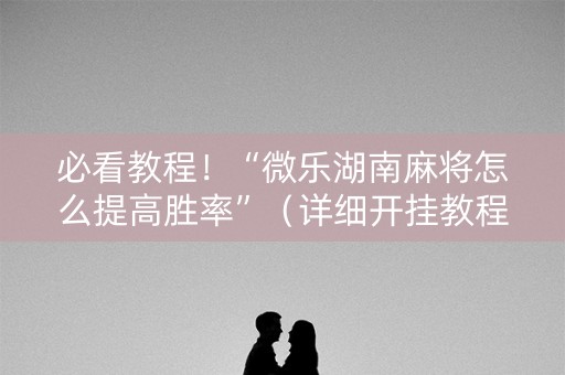 必看教程！“微乐湖南麻将怎么提高胜率”（详细开挂教程）-哔哩哔哩