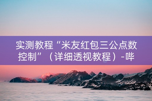 实测教程“米友红包三公点数控制”（详细透视教程）-哔哩哔哩