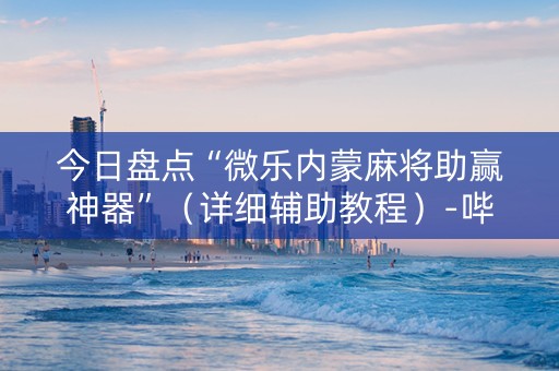 今日盘点“微乐内蒙麻将助赢神器”（详细辅助教程）-哔哩哔哩
