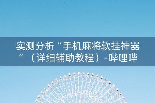 实测分析“手机麻将软挂神器”（详细辅助教程）-哔哩哔哩