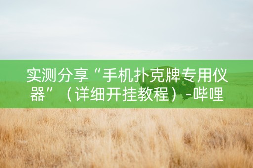 实测分享“手机扑克牌专用仪器”（详细开挂教程）-哔哩哔哩
