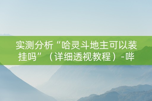 实测分析“哈灵斗地主可以装挂吗”（详细透视教程）-哔哩哔哩