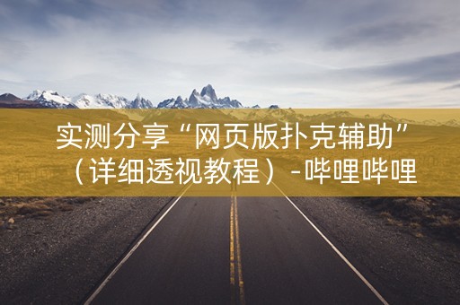 实测分享“网页版扑克辅助”（详细透视教程）-哔哩哔哩