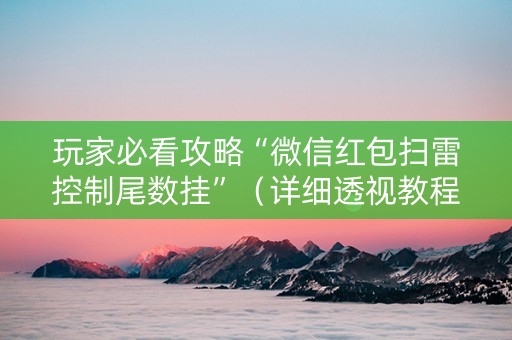 玩家必看攻略“微信红包扫雷控制尾数挂”（详细透视教程）-哔哩哔哩