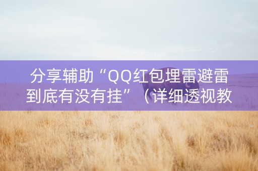 分享辅助“QQ红包埋雷避雷到底有没有挂”（详细透视教程）-哔哩哔哩