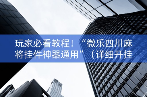玩家必看教程！“微乐四川麻将挂件神器通用”（详细开挂教程）-哔哩哔哩