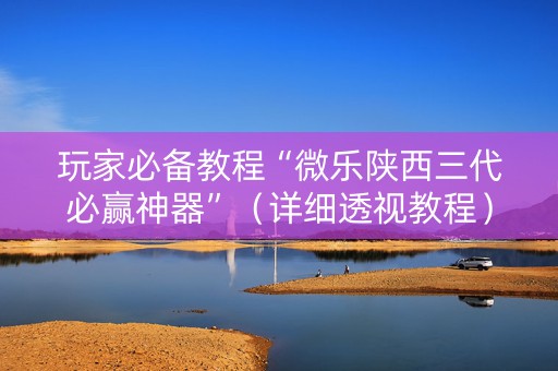 玩家必备教程“微乐陕西三代必赢神器”（详细透视教程）-哔哩哔哩