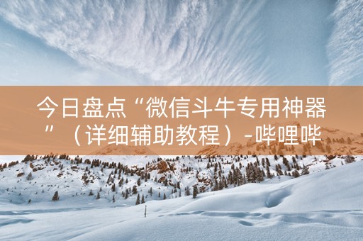 今日盘点“微信斗牛专用神器”（详细辅助教程）-哔哩哔哩