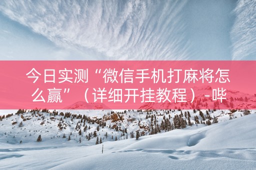 今日实测“微信手机打麻将怎么赢”（详细开挂教程）-哔哩哔哩