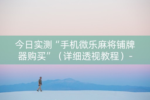 今日实测“手机微乐麻将铺牌器购买”（详细透视教程）-哔哩哔哩