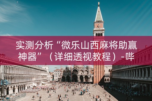 实测分析“微乐山西麻将助赢神器”（详细透视教程）-哔哩哔哩