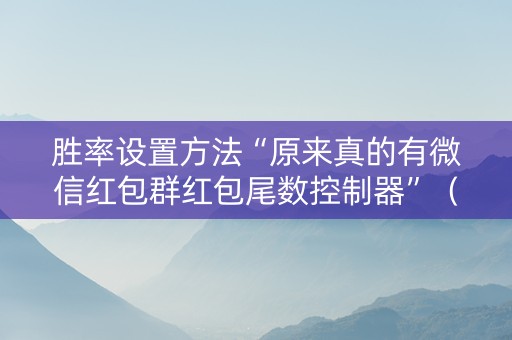 胜率设置方法“原来真的有微信红包群红包尾数控制器”（详细透视教程）-哔哩哔哩
