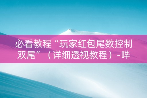 必看教程“玩家红包尾数控制双尾”（详细透视教程）-哔哩哔哩