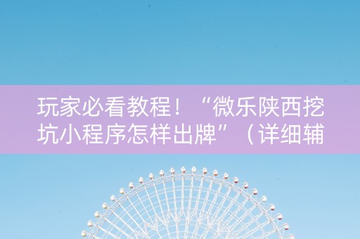 玩家必看教程！“微乐陕西挖坑小程序怎样出牌”（详细辅助教程）-哔哩哔哩