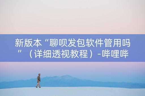 新版本“聊呗发包软件管用吗”（详细透视教程）-哔哩哔哩