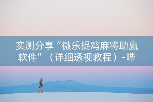 实测分享“微乐捉鸡麻将助赢软件”（详细透视教程）-哔哩哔哩