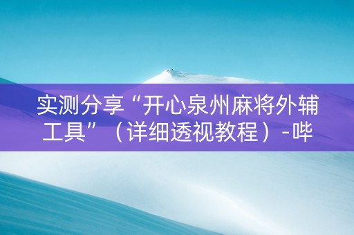 实测分享“开心泉州麻将外辅工具”（详细透视教程）-哔哩哔哩