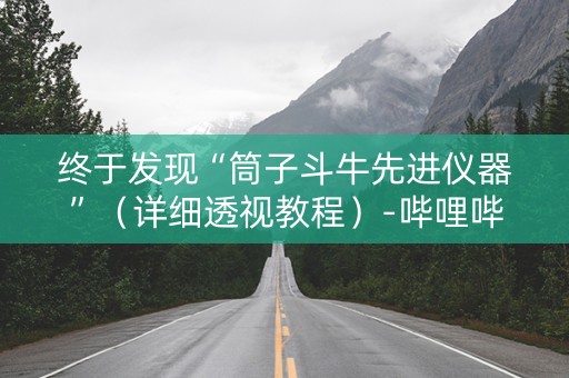 终于发现“筒子斗牛先进仪器”（详细透视教程）-哔哩哔哩