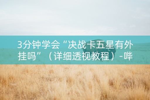 3分钟学会“决战卡五星有外挂吗”（详细透视教程）-哔哩哔哩