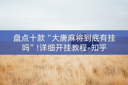 盘点十款“大唐麻将到底有挂吗”!详细开挂教程-知乎