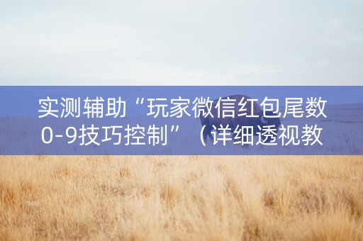 实测辅助“玩家微信红包尾数0-9技巧控制”（详细透视教程）-哔哩哔哩