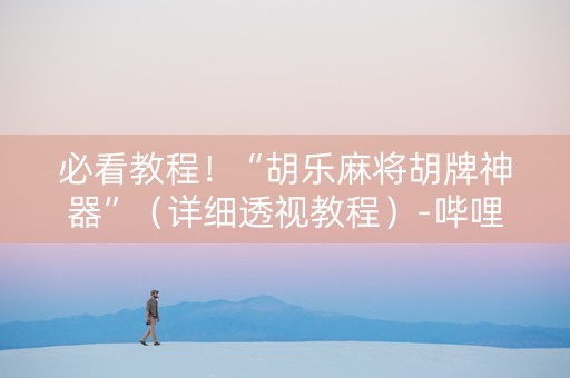 必看教程！“胡乐麻将胡牌神器”（详细透视教程）-哔哩哔哩