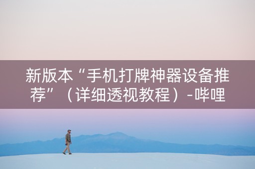 新版本“手机打牌神器设备推荐”（详细透视教程）-哔哩哔哩