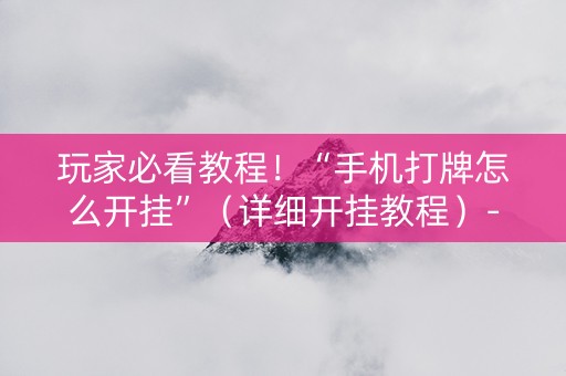 玩家必看教程！“手机打牌怎么开挂”（详细开挂教程）-哔哩哔哩