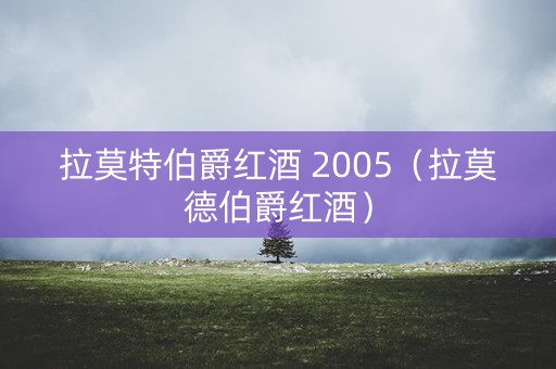 拉莫特伯爵红酒 2005（拉莫德伯爵红酒）