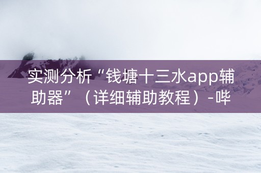 实测分析“钱塘十三水app辅助器”（详细辅助教程）-哔哩哔哩
