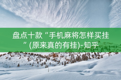 盘点十款“手机麻将怎样买挂”(原来真的有挂)-知乎