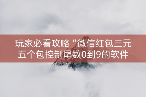 玩家必看攻略“微信红包三元五个包控制尾数0到9的软件”（详细透视教程）-哔哩哔哩