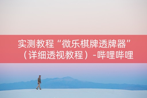 实测教程“微乐棋牌透牌器”（详细透视教程）-哔哩哔哩