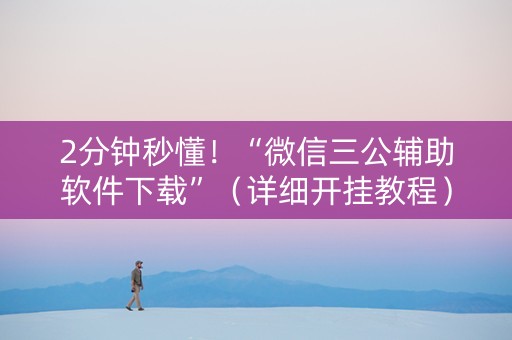 2分钟秒懂！“微信三公辅助软件下载”（详细开挂教程）-哔哩哔哩