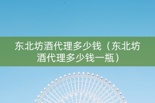 东北坊酒代理多少钱（东北坊酒代理多少钱一瓶）