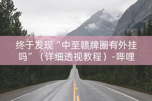 终于发现“中至赣牌圈有外挂吗”（详细透视教程）-哔哩哔哩