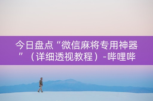 今日盘点“微信麻将专用神器”（详细透视教程）-哔哩哔哩
