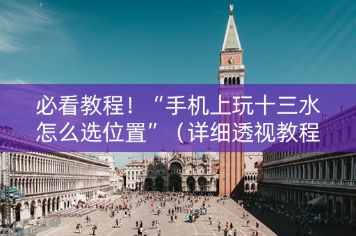 必看教程！“手机上玩十三水怎么选位置”（详细透视教程）-哔哩哔哩
