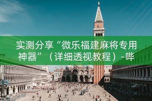 实测分享“微乐福建麻将专用神器”（详细透视教程）-哔哩哔哩