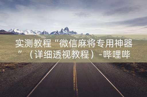 实测教程“微信麻将专用神器”（详细透视教程）-哔哩哔哩
