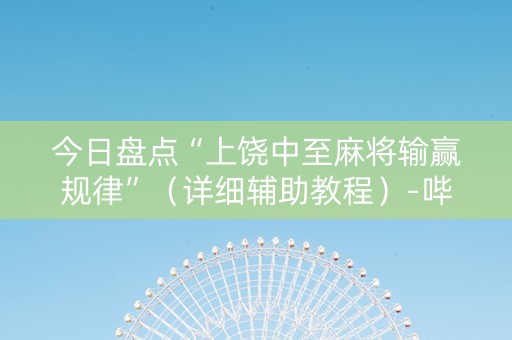 今日盘点“上饶中至麻将输赢规律”（详细辅助教程）-哔哩哔哩