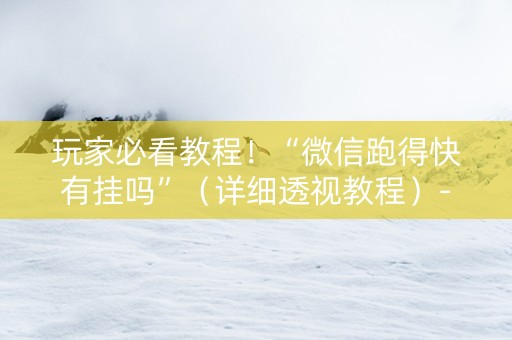 玩家必看教程！“微信跑得快有挂吗”（详细透视教程）-哔哩哔哩