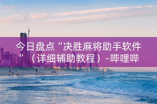 今日盘点“决胜麻将助手软件”（详细辅助教程）-哔哩哔哩