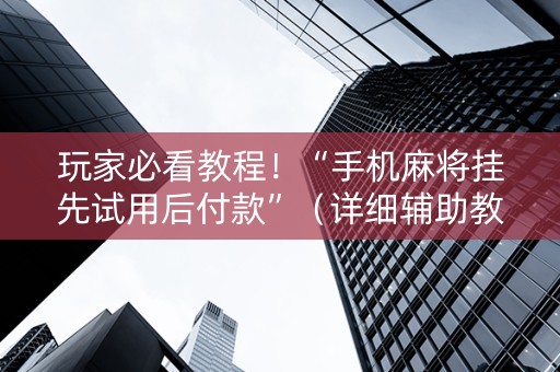 玩家必看教程！“手机麻将挂先试用后付款”（详细辅助教程）-哔哩哔哩
