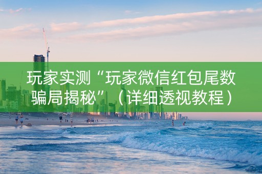 玩家实测“玩家微信红包尾数骗局揭秘”（详细透视教程）-哔哩哔哩