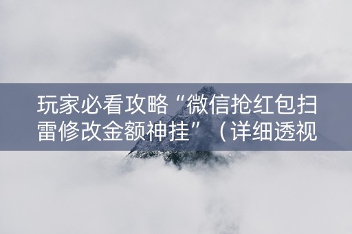 玩家必看攻略“微信抢红包扫雷修改金额神挂”（详细透视教程）-哔哩哔哩