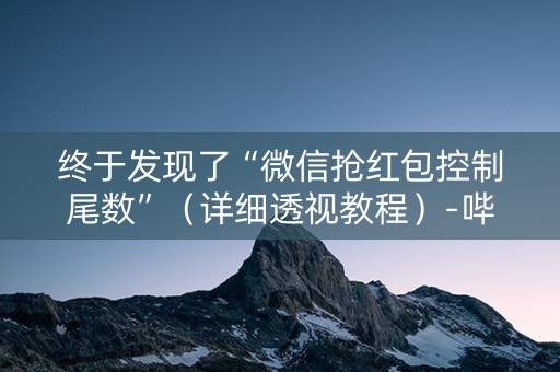 终于发现了“微信抢红包控制尾数”（详细透视教程）-哔哩哔哩